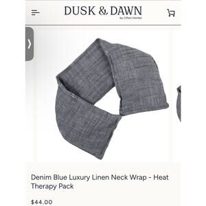 Dusk And Dawn Denim Blue Luxury Linen Neck Wrap - Heat Therapy Pack NWT
